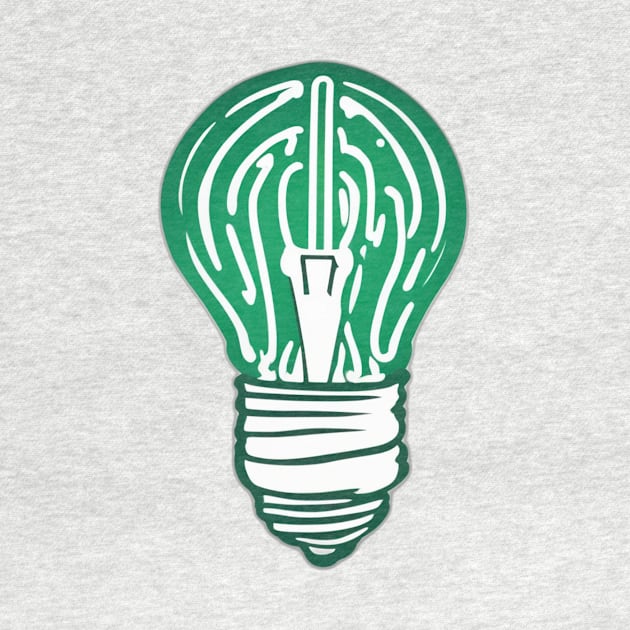 Light Bulb Emerald Green Shadow Silhouette Anime Style Collection No. 430 by cornelliusy